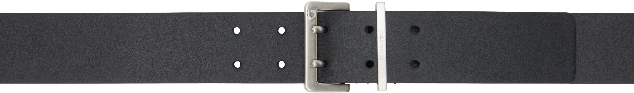 Ferragamo Black Leather Belt In Nero