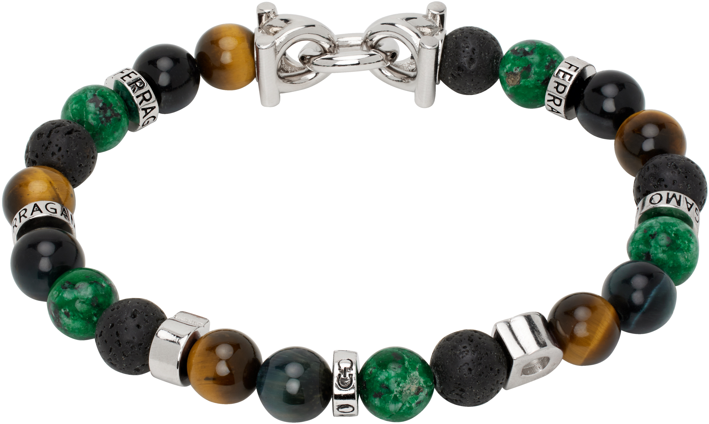 Ferragamo Multicolor Gancini Elastic Bracelet In Multicolore+pldlucid