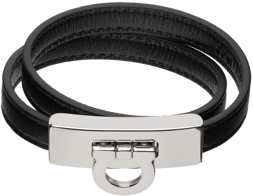 Black Gancini Double Wrap Bracelet