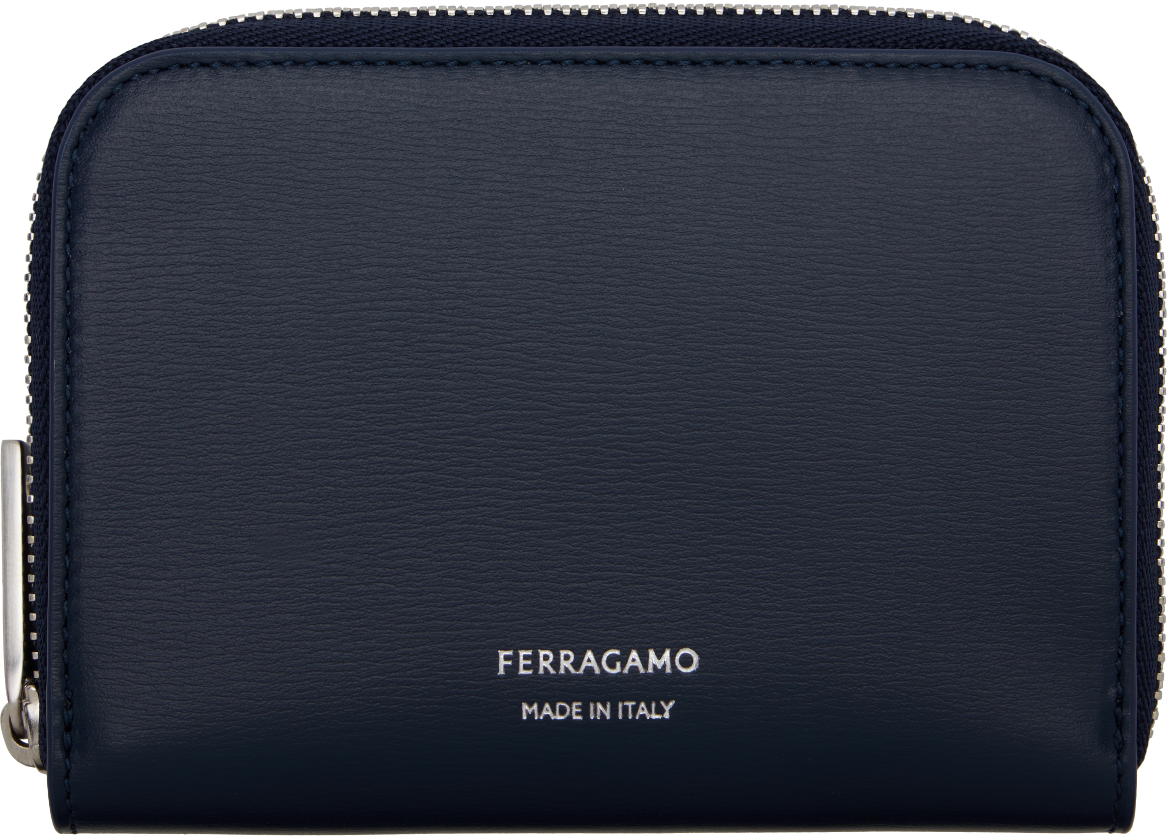 Ferragamo Navy Credit Card Holder Wallet In Midnight Nero