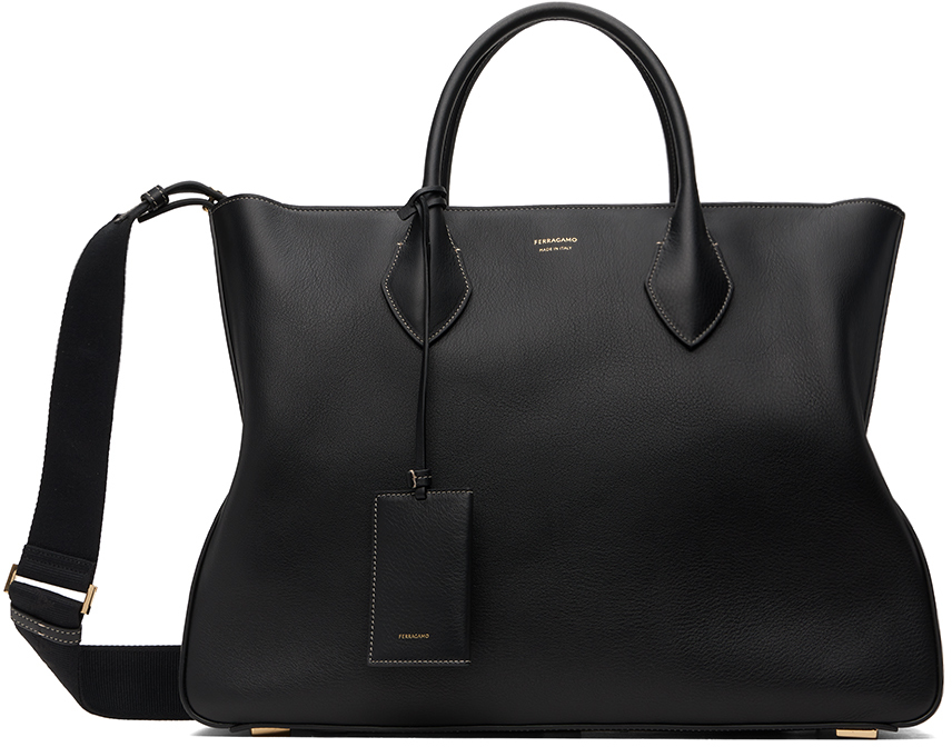 Shop Ferragamo ブラック ラージ トートバッグ In Nero