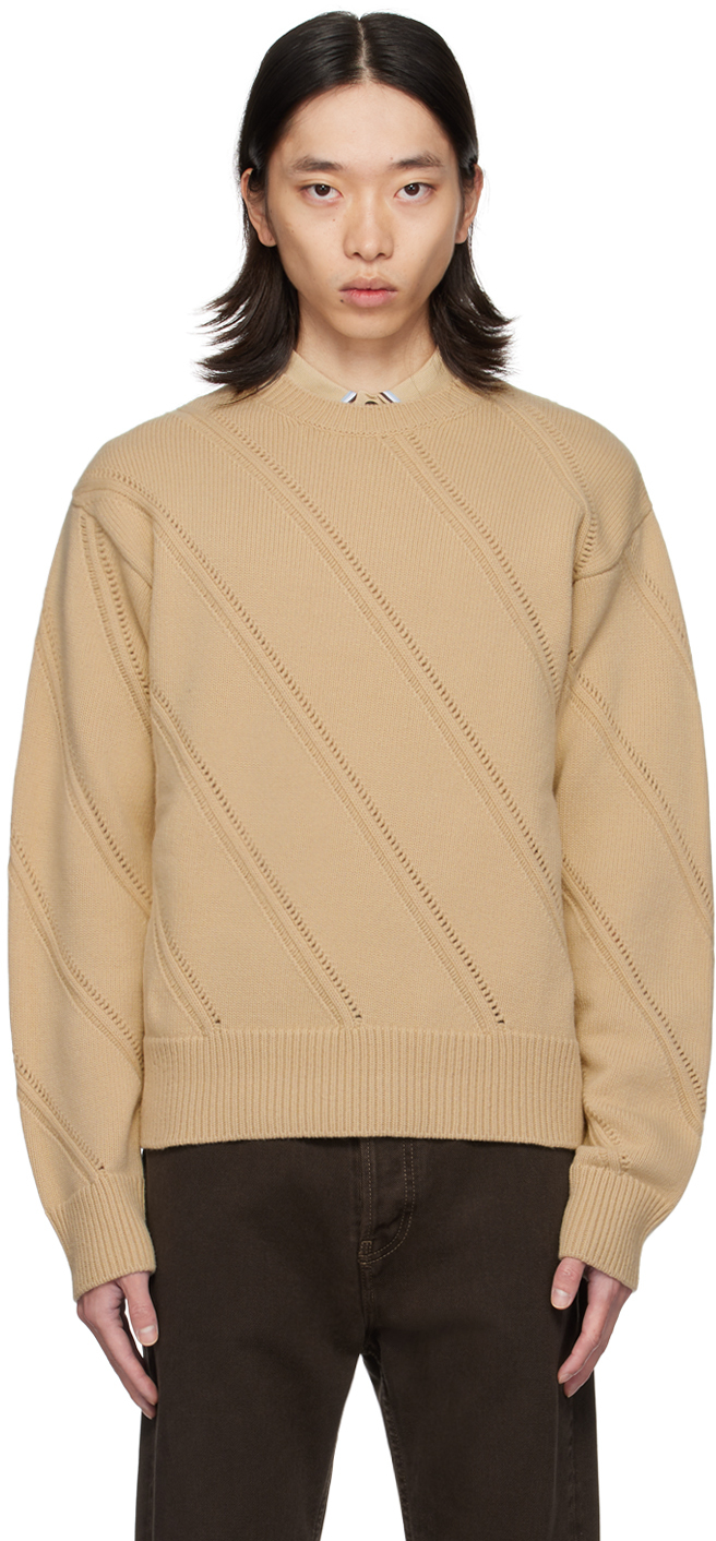 Beige Virgin Wool Sweater