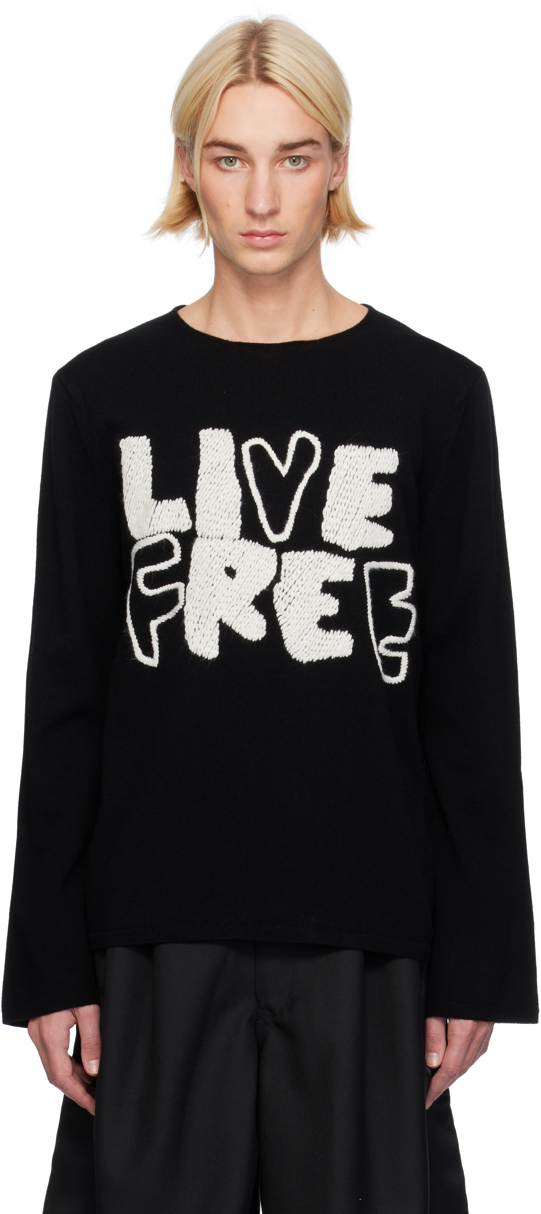 Black 'LIVE FREE' Sweater