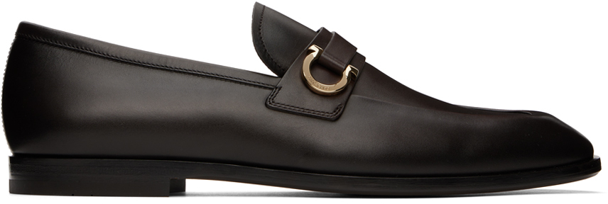 Brown Gancini Ornament Loafers