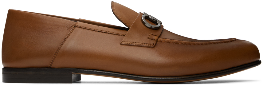 Brown Gancini Ornament Loafers