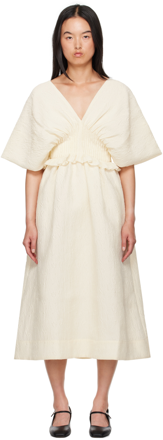 Shop Sea Ny Off-white Elegi Midi Dress In Cream