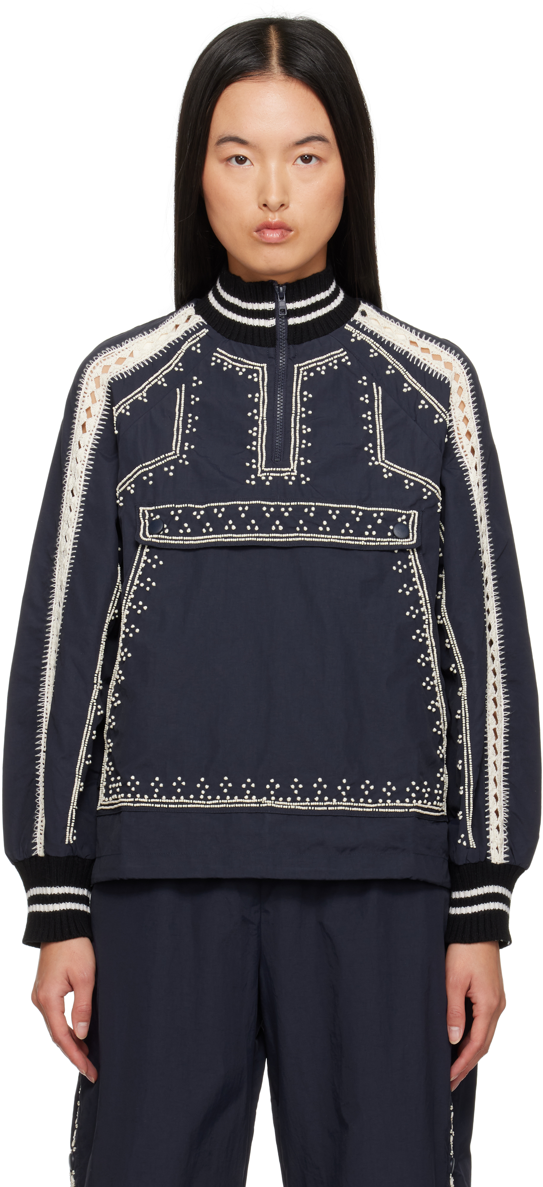 Navy Mille Windbreaker Jacket by SEA NY on Sale
