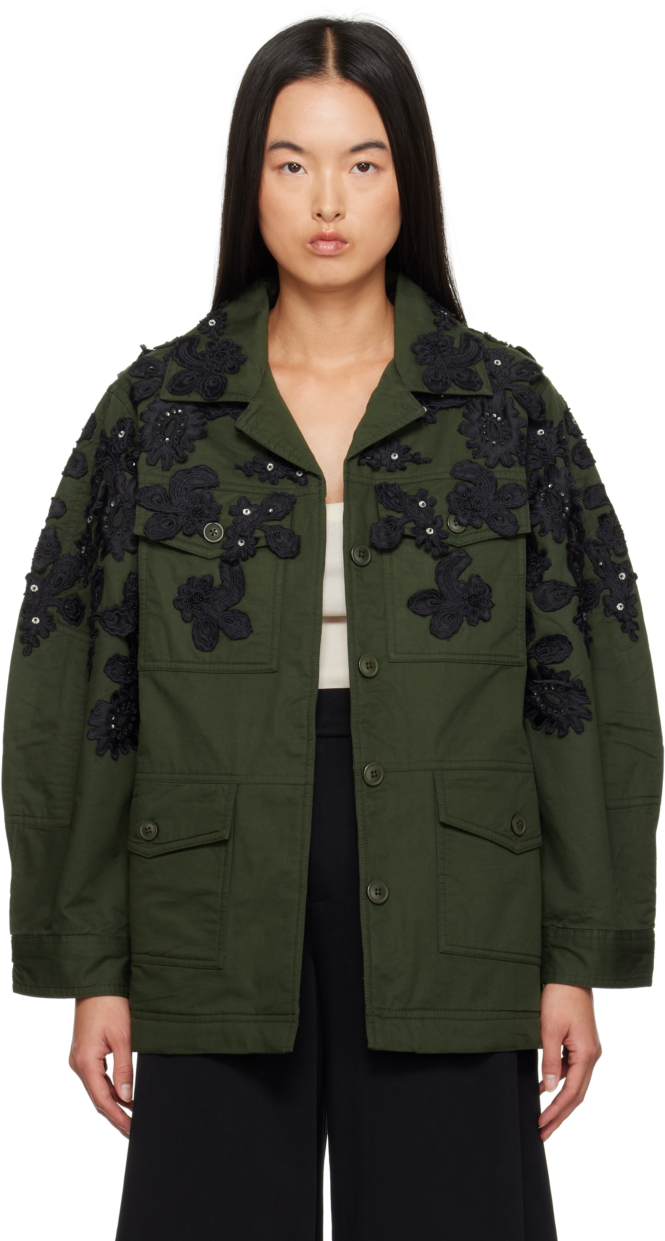 Shop Sea Ny Khaki Sabine Jacket In Forest