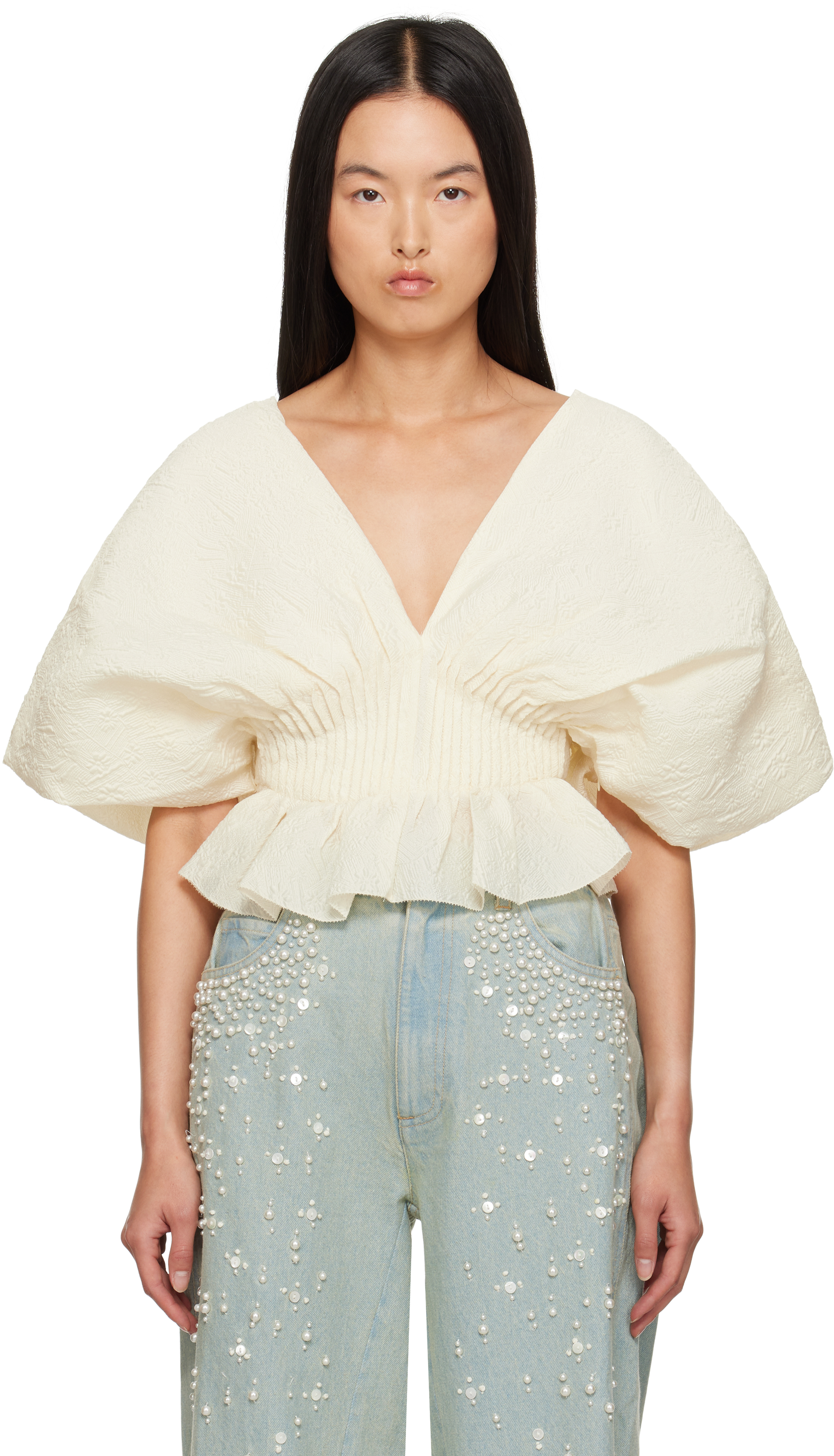 Shop Sea Ny Off-white Elegi Blouse In Cream