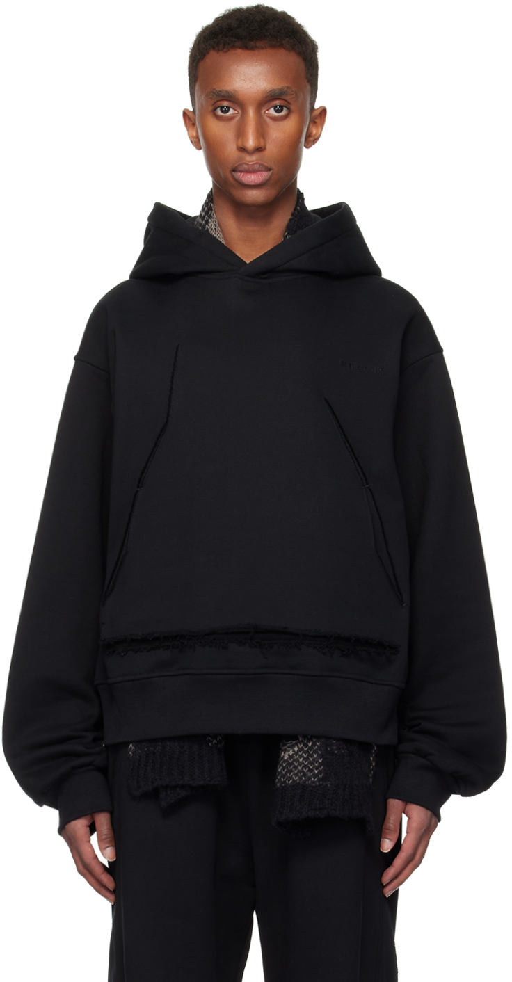 SSENSE Exclusive Black Slit Cut Hoodie