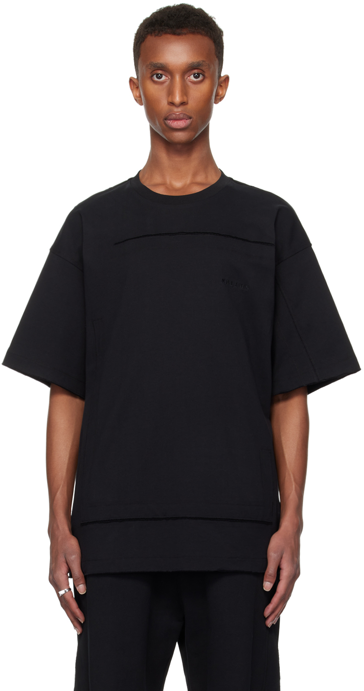 Shop Nullus Studios Black Envelope Slit T-shirt