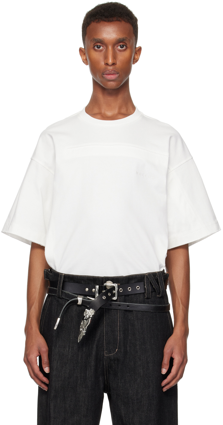 Shop Nullus Studios White Envelope Slit T-shirt