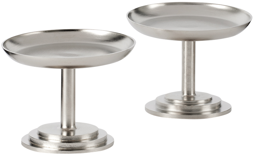 Gohar Silver Dessert Stem Set In Stainless Steel