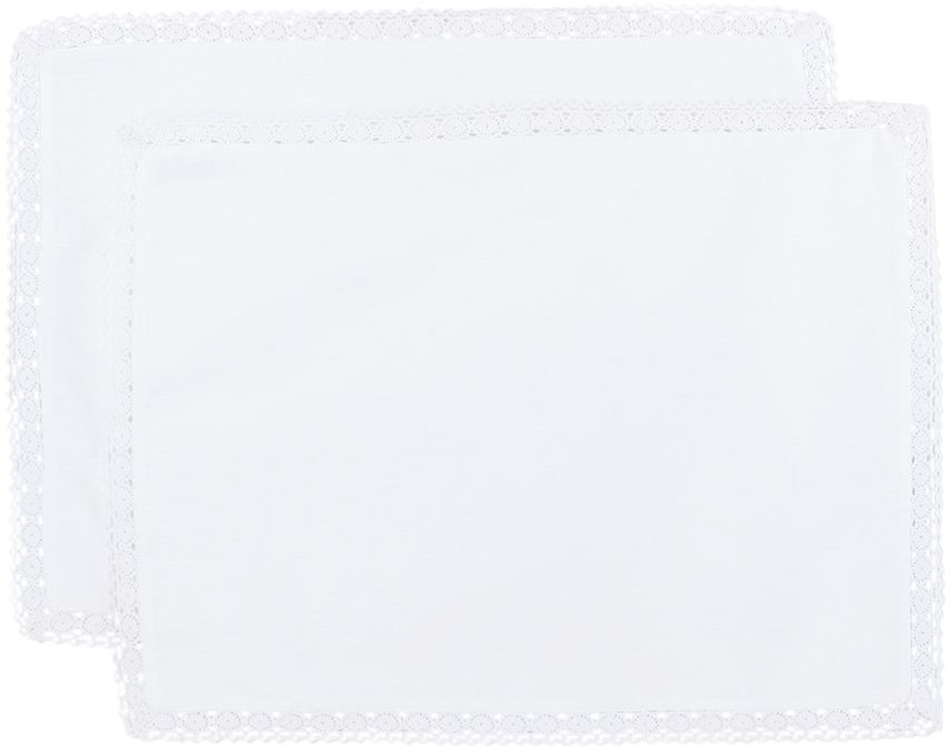 Shop Gohar World White Crochet Trim Placemat Set