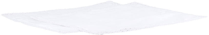 Gohar World White Crochet Trim Placemat Set In White