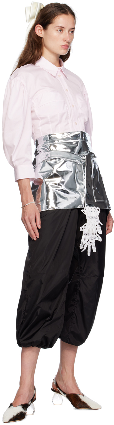 Gohar World Silver Mini Lace Hands Apron In Silver