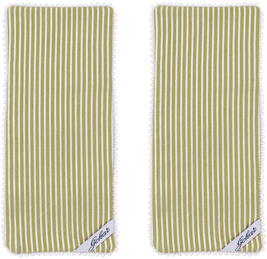 Gohar World Green Opaline Cutlery Pouch Set In Pe (pea)