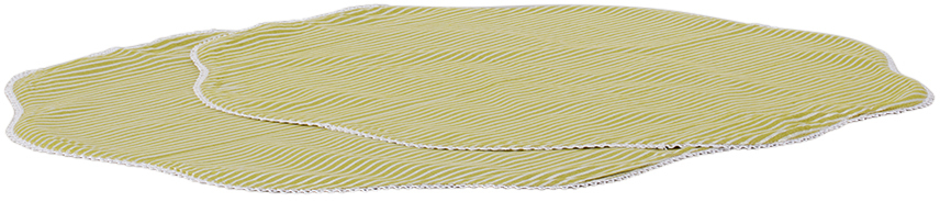 Gohar World Green Opaline Placemat Set In Pe (pea)