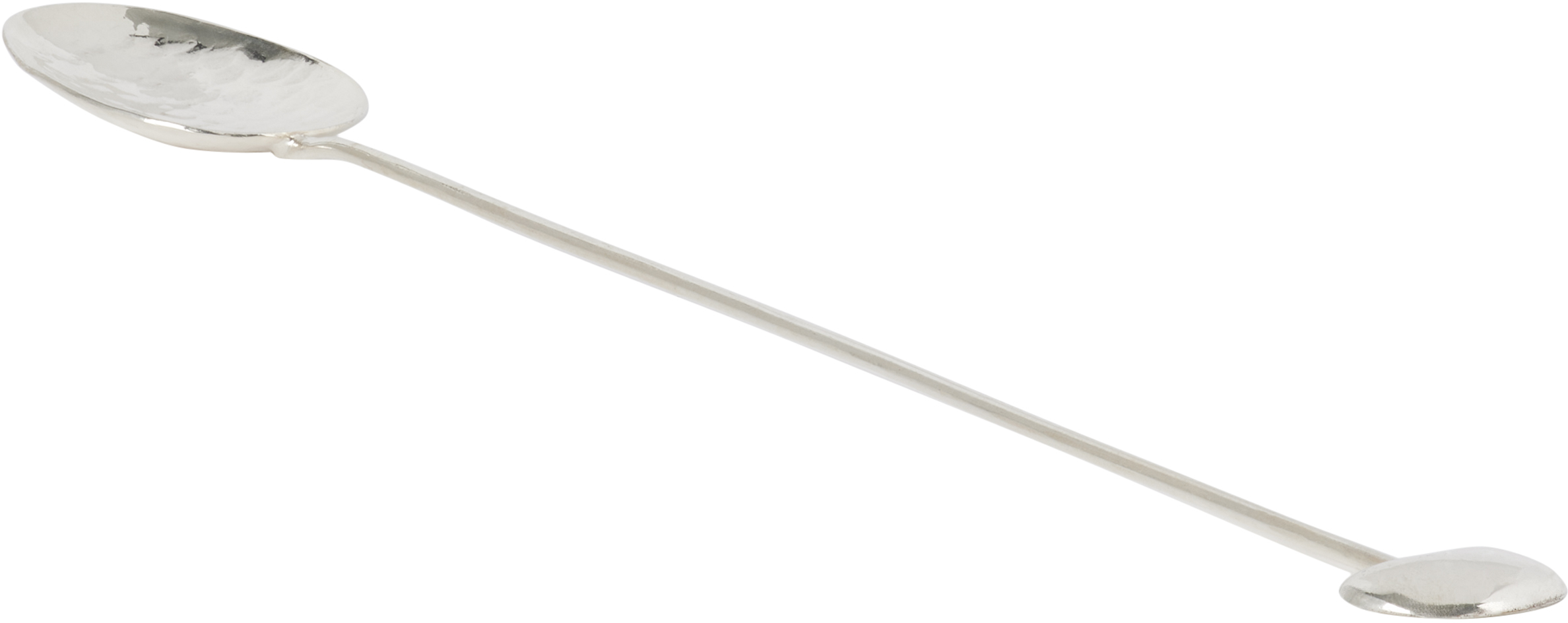 Gohar World Silver Bean Ice Tea Spoon In Silver-plated Copper