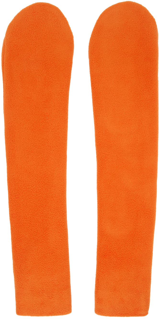 Orange Fleece Sleeve Arm Warmers