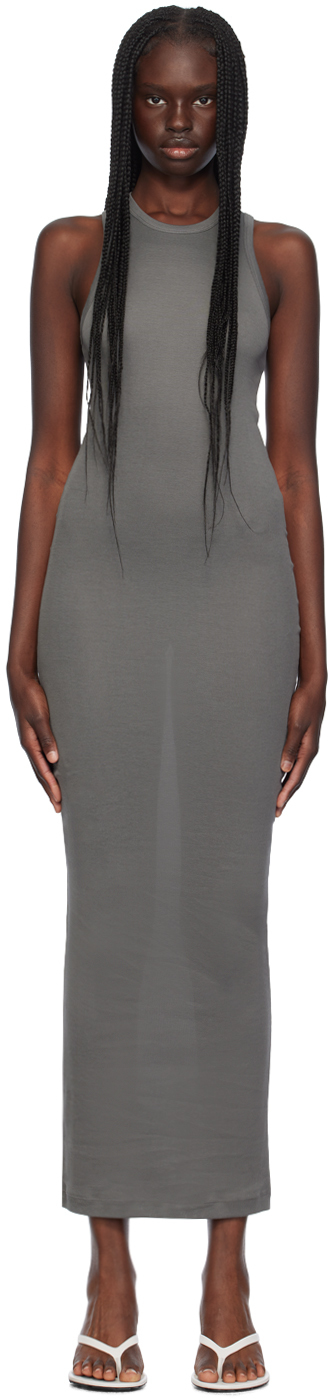 Shop Wardrobe.nyc Gray Tank Maxi Dress In Slate