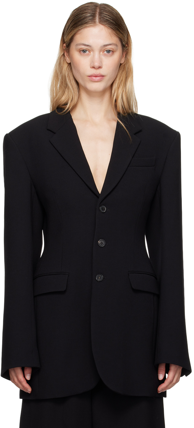 Shop Wardrobe.nyc Black Longline Blazer