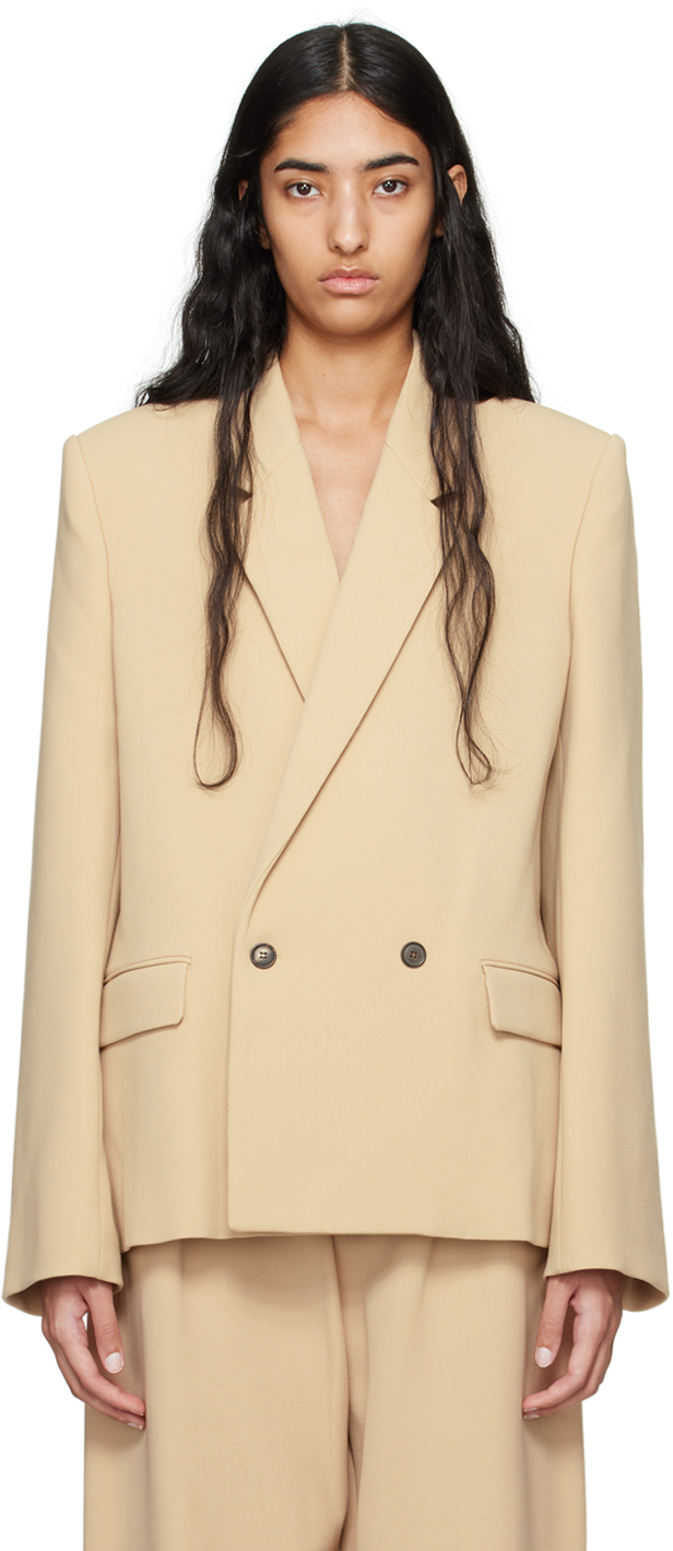 WARDROBE. NYC Beige Hailey Bieber Edition Tailored Blazer