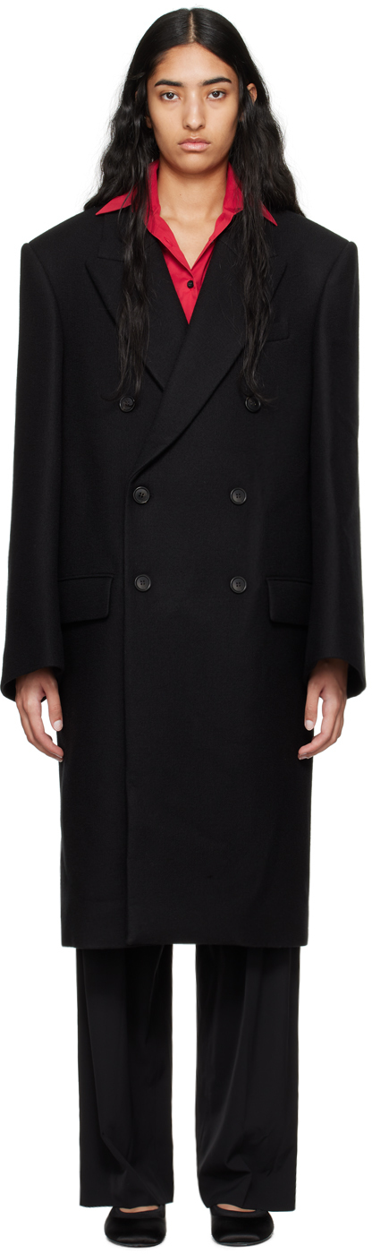 Shop Wardrobe.nyc Black Hailey Bieber Edition Double-breasted Coat