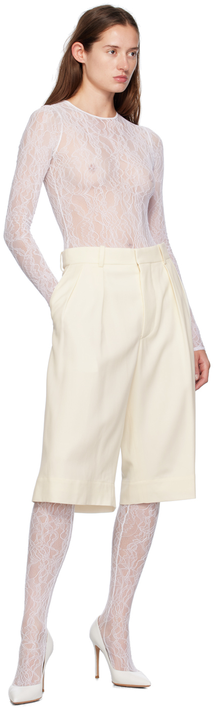 Wardrobe.nyc Lace Tights In Off White