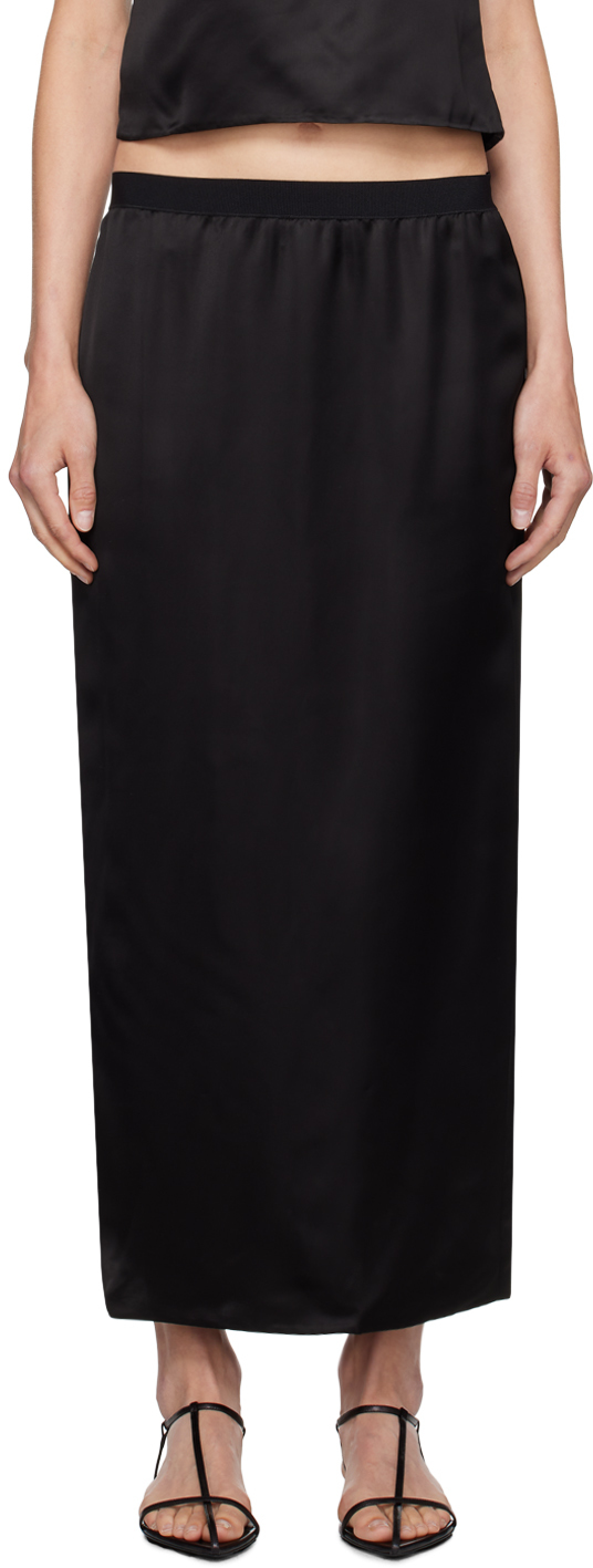 WARDROBE. NYC Black Slip Midi Skirt