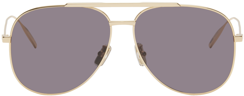 Givenchy Gold Aviator Sunglasses In Black