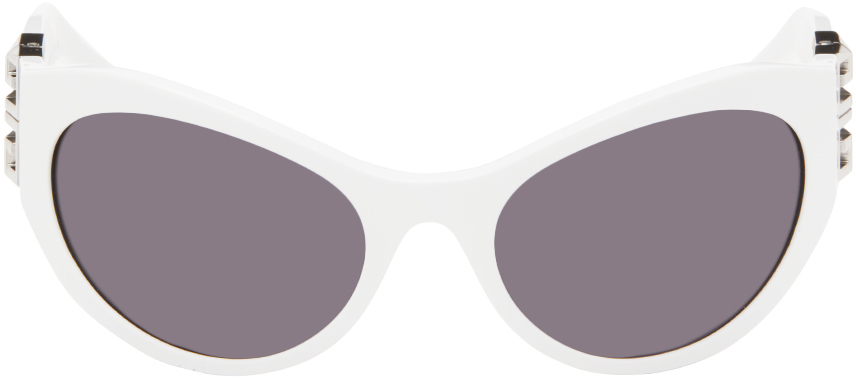 Shop Givenchy White 4g Sunglasses In White / Smoke