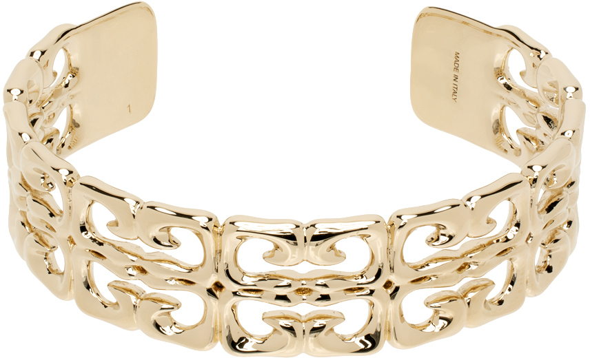 Shop Givenchy Gold 4g Liquid Open Cuff Bracelet In 710-golden Yellow