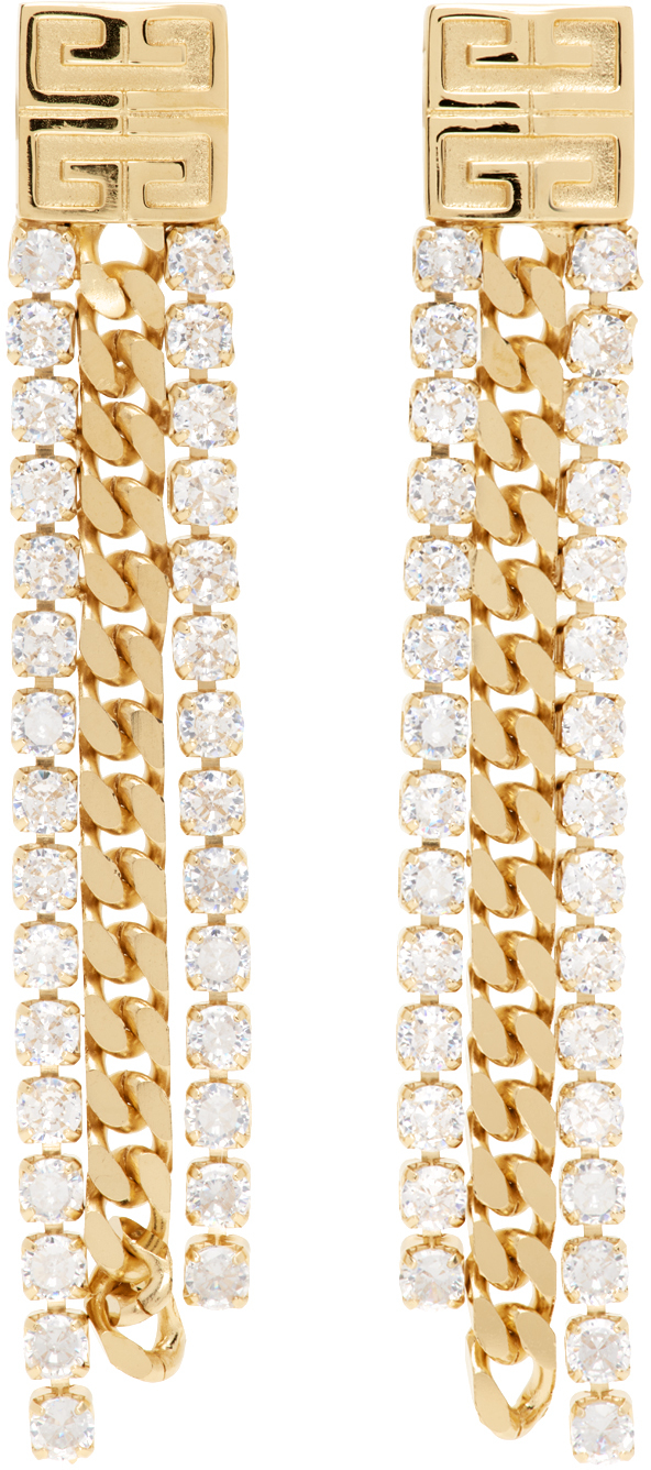 Gold 4G Crystal Earrings