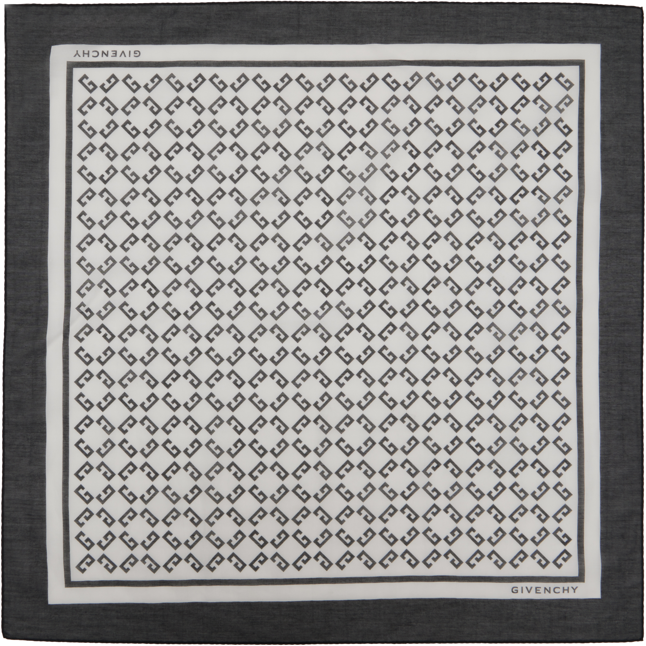 Givenchy Black & White 4g Monogram Scarf In 004 Black/ White