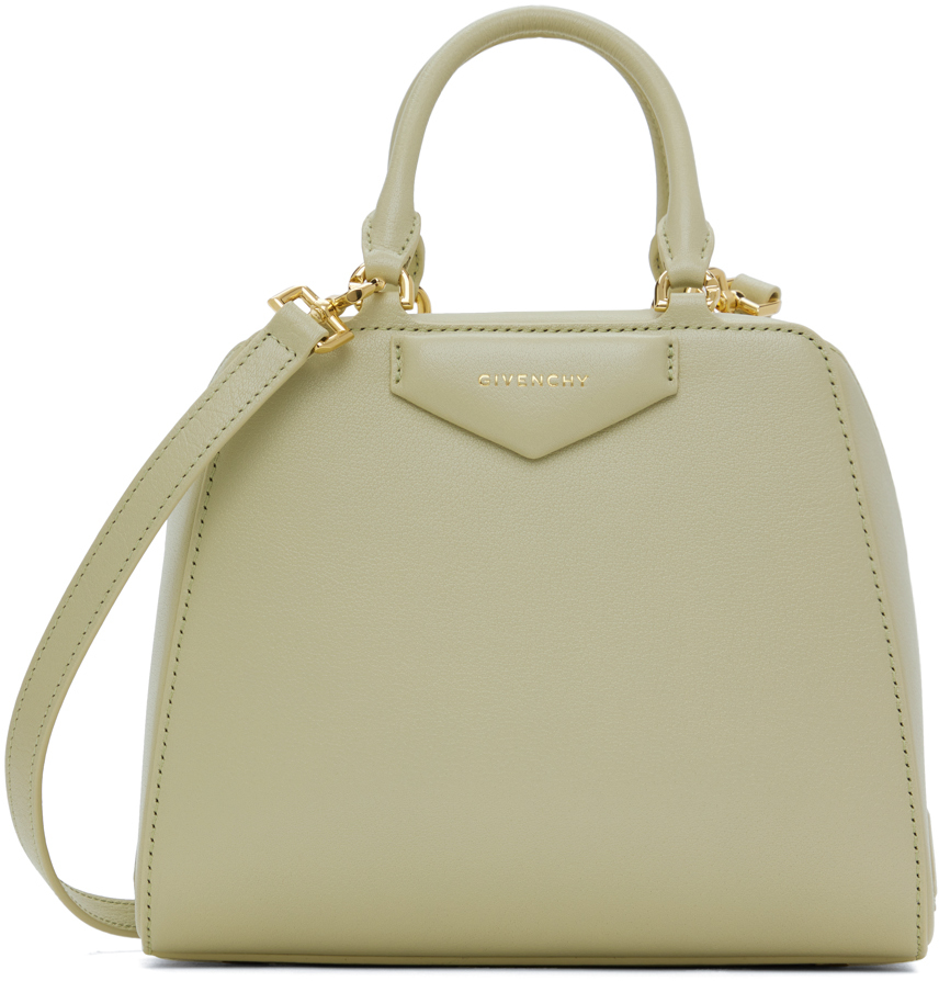 Shop Givenchy グリーン ミニ Antigona Cube バッグ In 331-almond Green