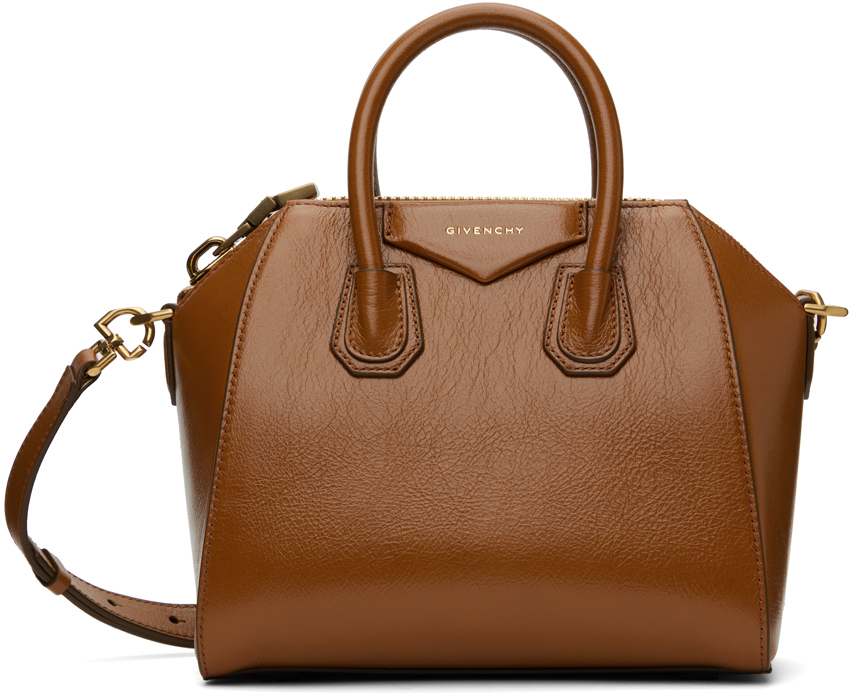 Givenchy Tan Mini Antigona Bag In Brown