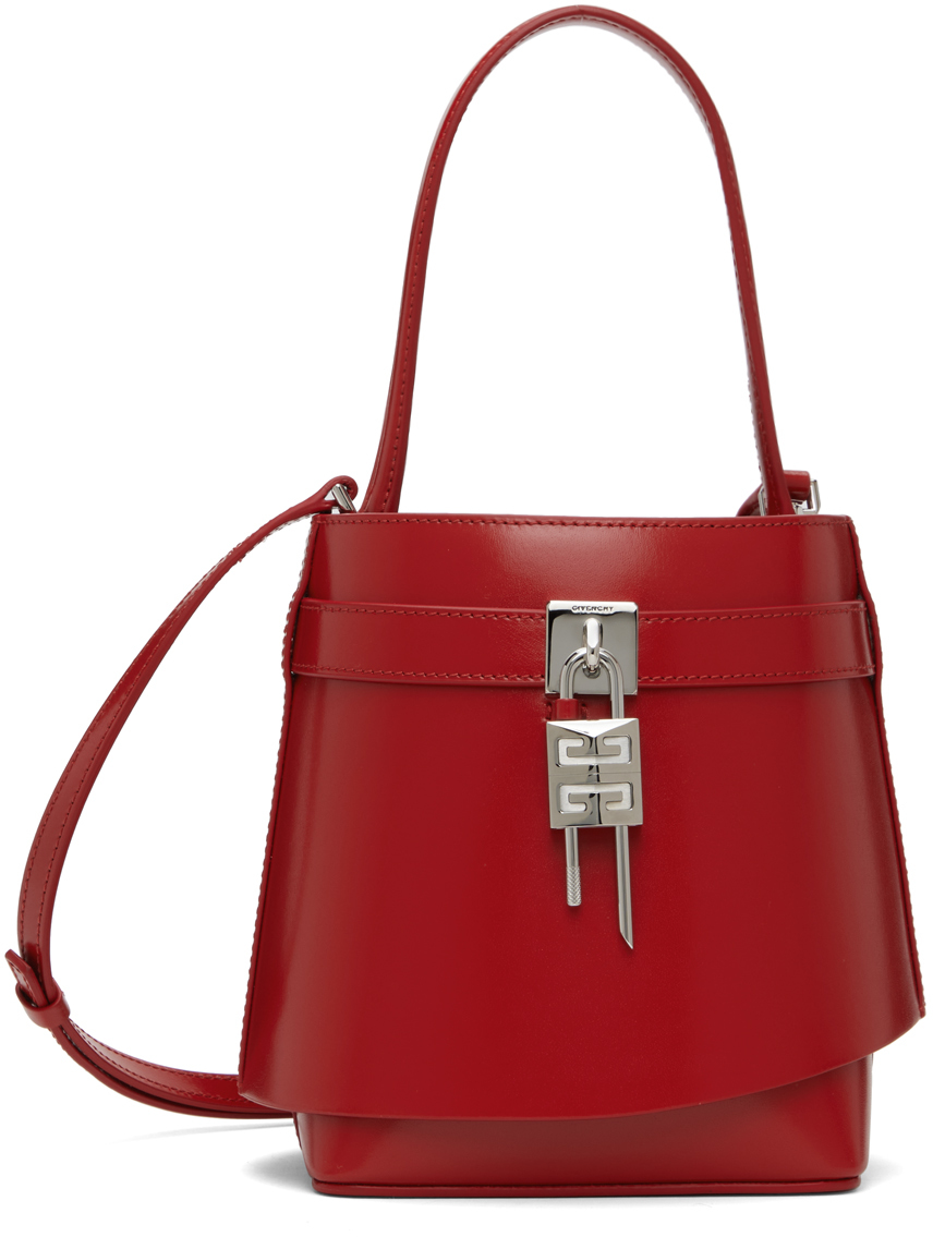 Shop Givenchy レッド Shark Lock バケットバッグ In 600-red