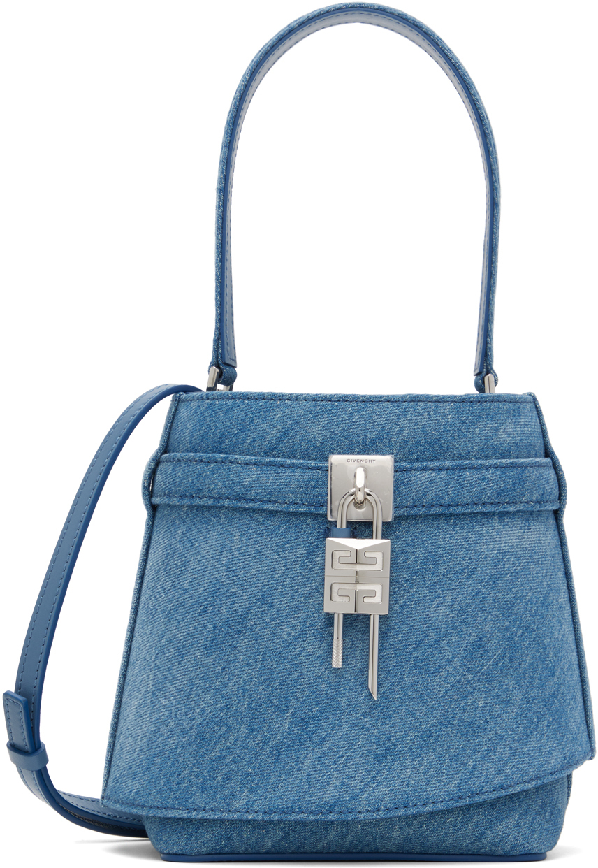 Blue Shark Lock Medium Bucket Bag