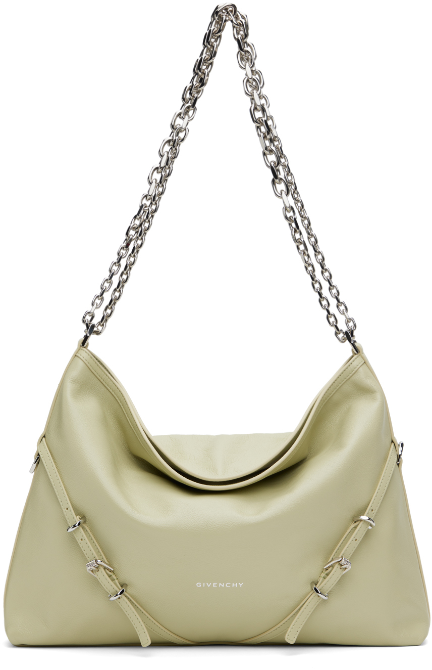 Shop Givenchy グリーン ミディアム Voyou チェーンバッグ In 331-almond Green