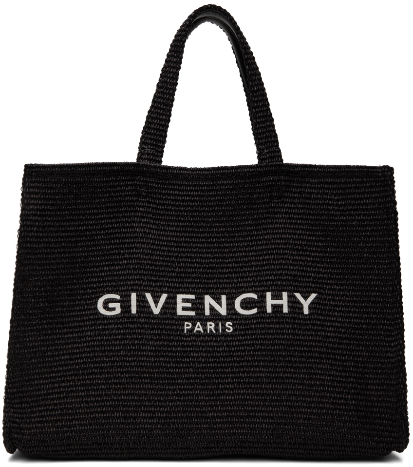 Givenchy G Tote Medium Raffia Tote Bag Black