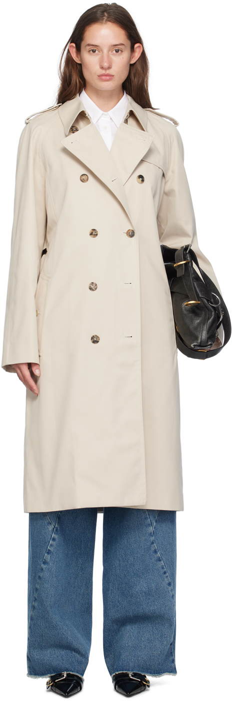 Shop Givenchy Beige Voyou Trench Coat In 297-eggshell