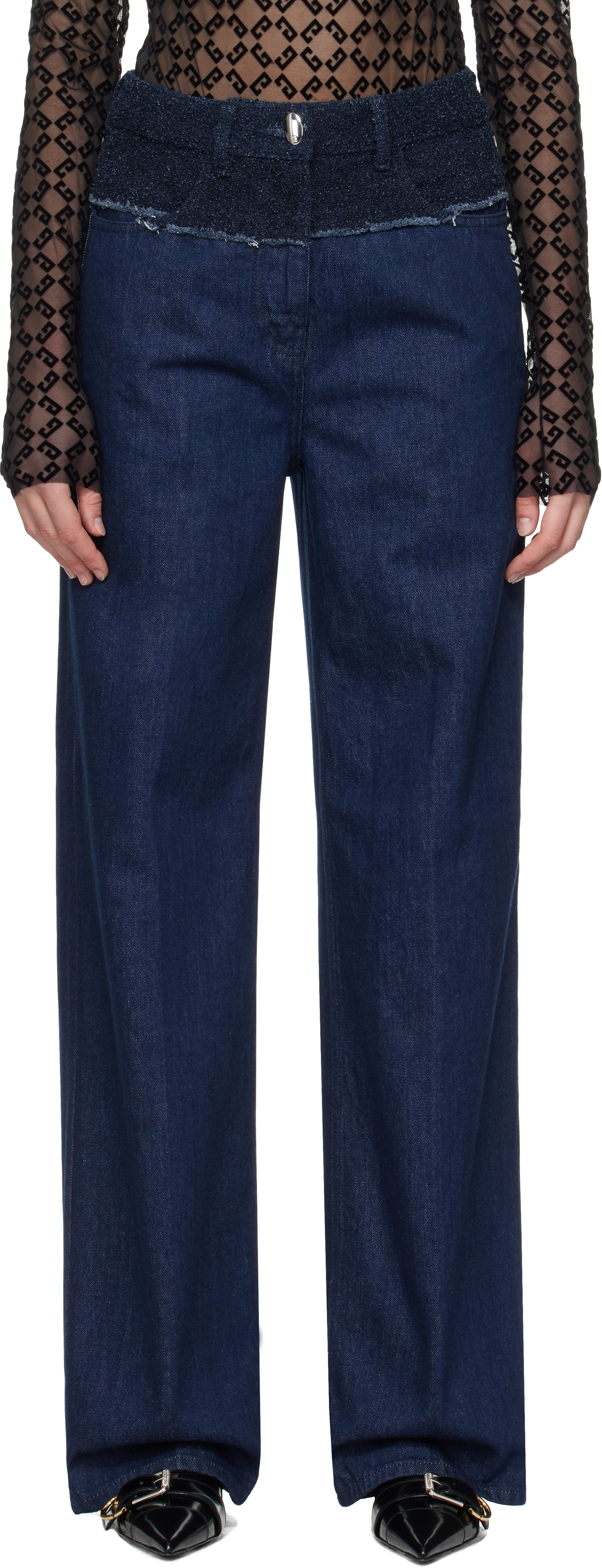 デニム・ジーパン GIVENCHY Woman Jeans Blue BW512F5Y9K 402 Givenchy Cotton Jeans BW512F5Y9K-402 DEEP BLUE | IlDuomo