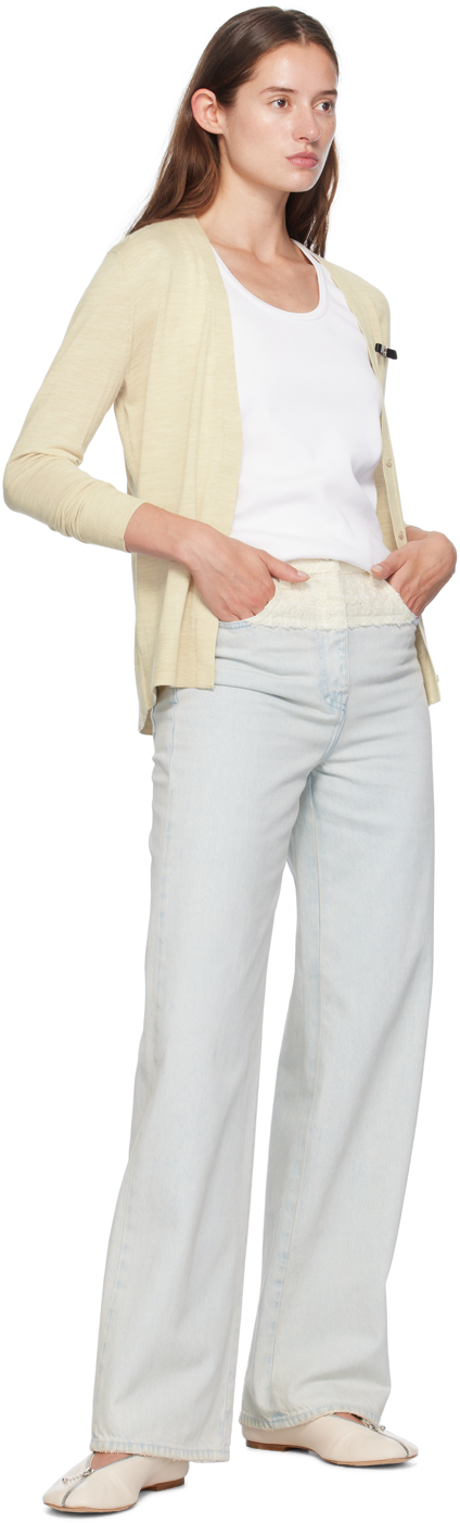 Givenchy Beige 4-g Bow Cardigan In 297-eggshell