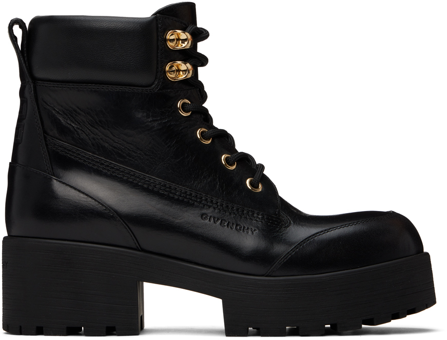 Shop Givenchy Black Trekker Boots In 001-black