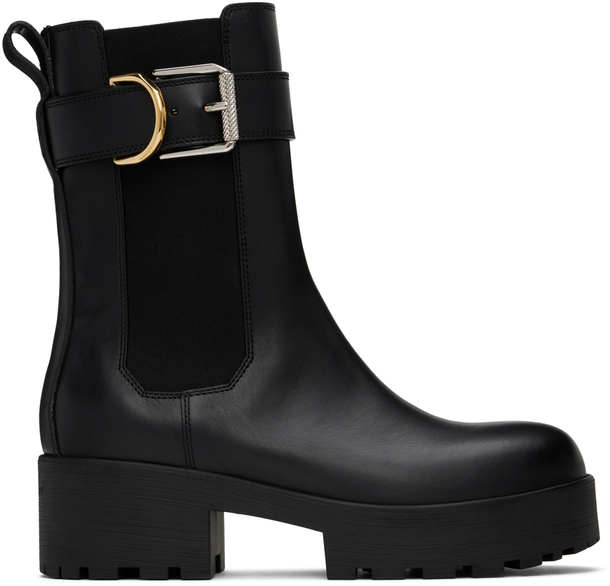 ジバンシィ Voyouブラックレザーアンクルチェルシーブーツ Givenchyのブラック Voyou チェルシーブーツがセール中