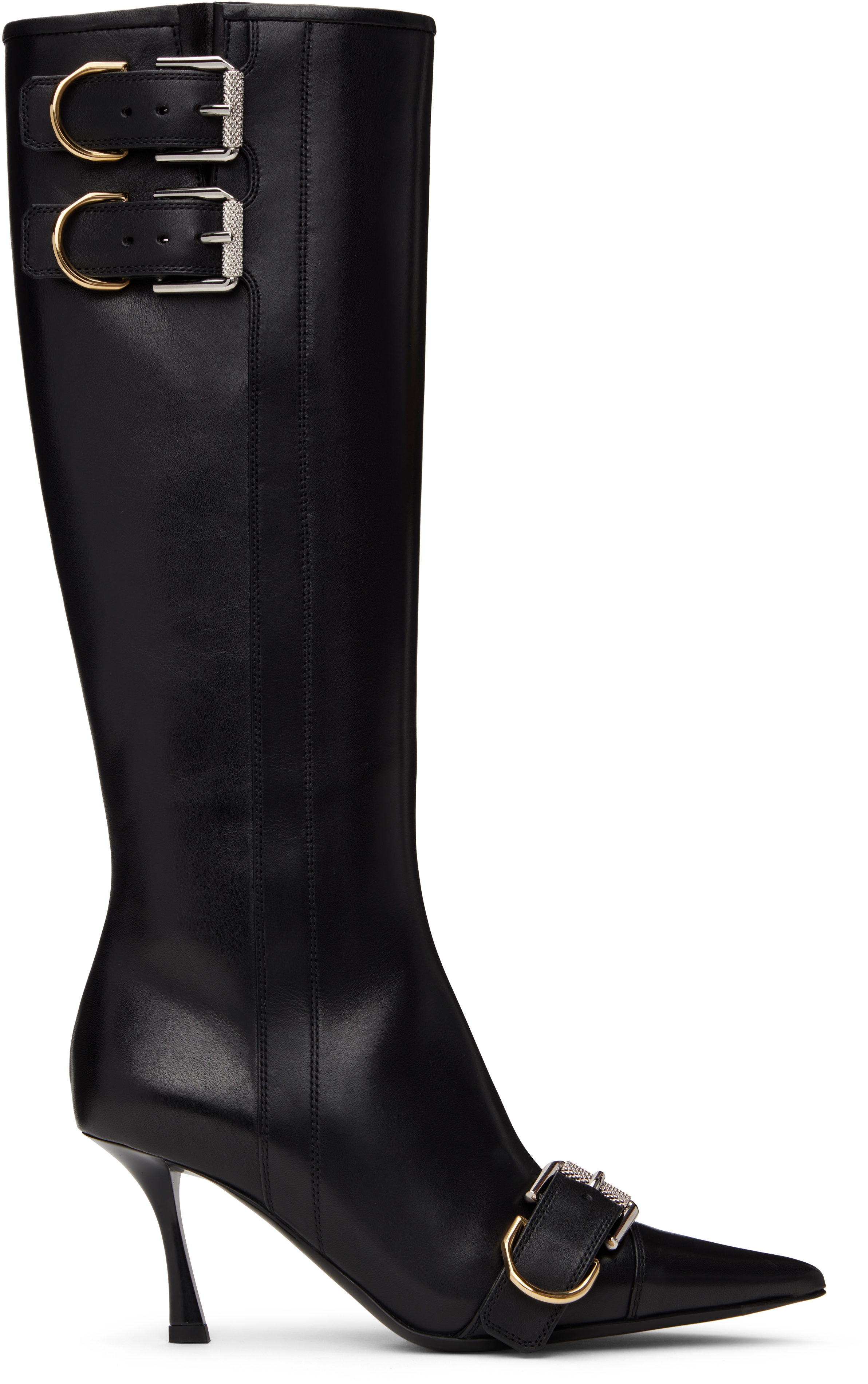 Shop Givenchy Black Voyou Heel Boots In 001-black