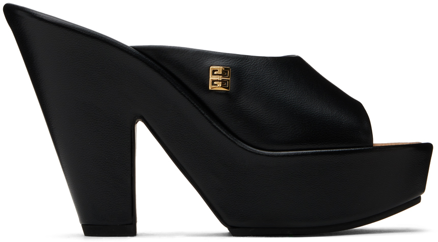 Shop Givenchy Black 4g Doll Mules In 015-blk/ntrl