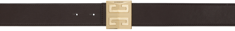 Givenchy Brown & Black 4g Reversible Belt In 240-brown/black