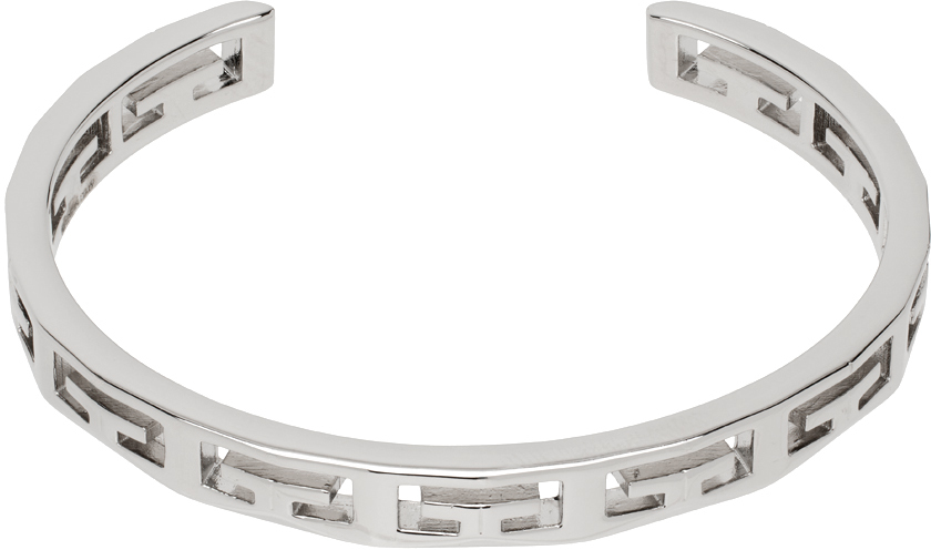 Shop Givenchy Silver 2g Open Cuff Bracelet In 040-silvery